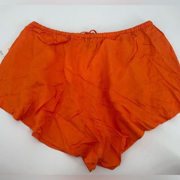 NWT Anthropologie Maeve Silky Chemisette Shorts Orange Sz Medium - Picture 8 of 11